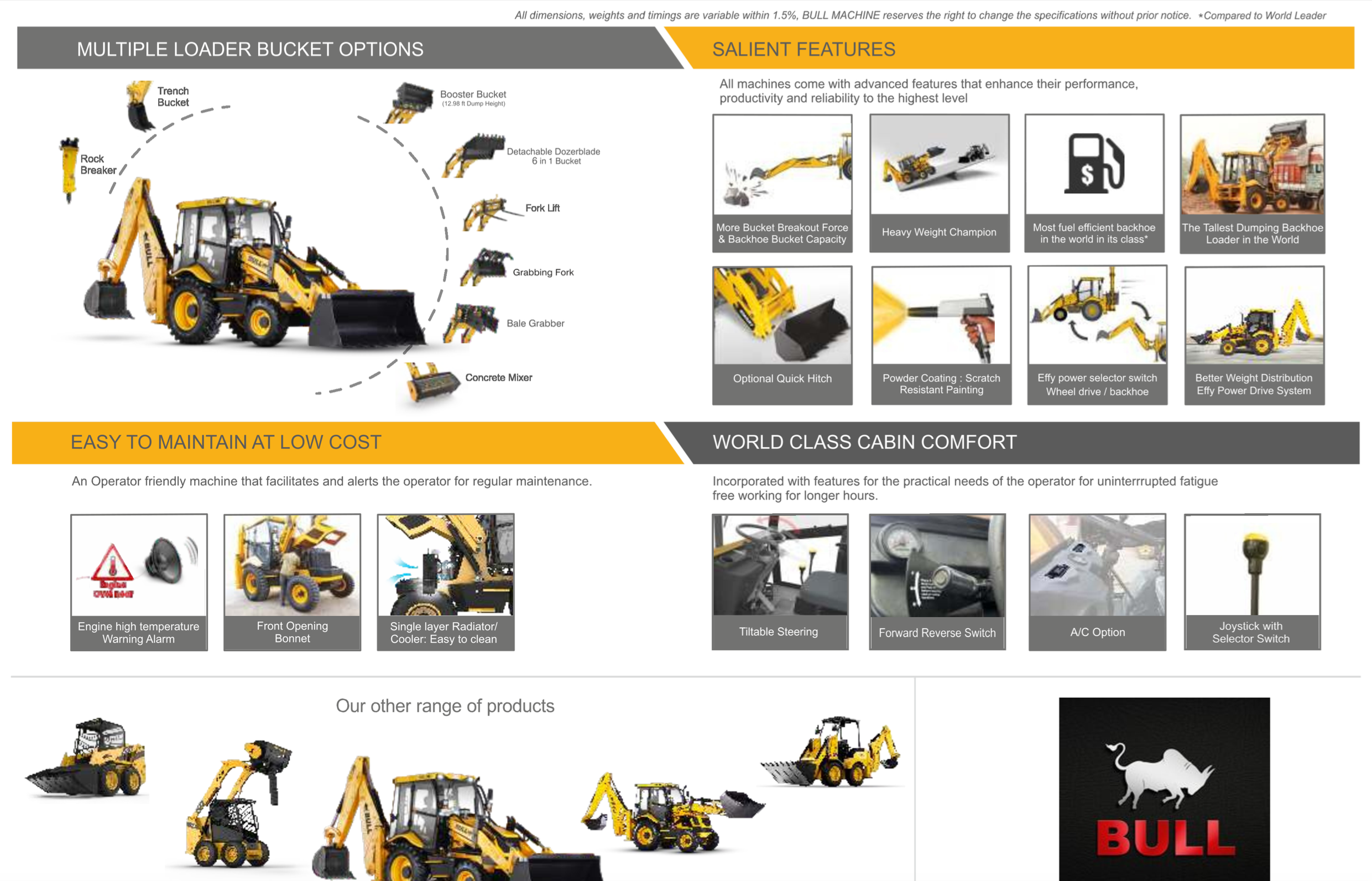BULL HD 76 / HD 96 / HD 100 TLB (Tractor-Loader-Backhoe) - Image 4